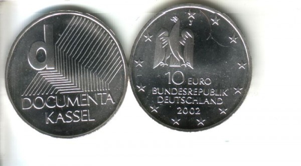 (afbeelding voor) 10 Euro DUITSLAND 2002 J Documenta UNC